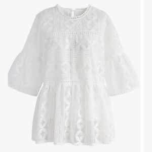 Chicwish white lace blouse, size Medium.